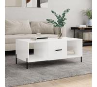 ZQQLVOO Mesa de Centro Moderna con 3 Compartimentos de Almacenaje y Patas de Hierro, Superficie Robusta de Madera Contrachapada para Sala de Estar y Organización del Hogar