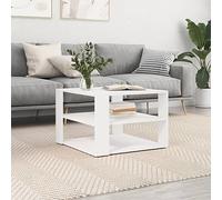 ZQQLVOO Mesa de Centro Moderna con 3 Estantes Abiertos y Superficie Robusta - Madera ContraChapada Resistente para Sala de Estar y Organización del Hogar