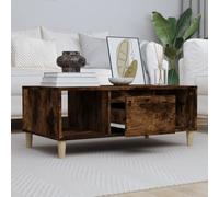ZQQLVOO Mesa de Centro Moderna con Cajón y Estantes Abiertos para Salón, Madera Contraplacada Resistente y Estable, Mueble de Almacenamiento Funcional para Libros y Decoración del
