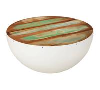 ZQQLVOO Mesa de Centro Retro de Madera Maciza Reciclada con Tablero Resistente y Diseño en Forma de Cuenco para Sala de Estar