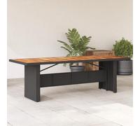 ZQQLVOO Mesa de jardín rectangular de poliratán, color negro, 240 x 90 x 75 cm