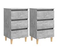ZQQLVOO Mesillas de noche con patas de madera maciza, 2 unidades, color gris hormigón, 40 x 35 x 69 cm, mesita de noche, mesita de noche, mesita de noche, mesita de noche, mesita de noche, mesilla de