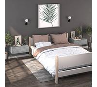 ZQQLVOO Mesillas de noche de pared, 2 unidades, color gris hormigón, madera, mesita de noche, mesita de noche, mesita de noche, mesita de noche, mesilla de noche, para dormitorio, salón, oficina