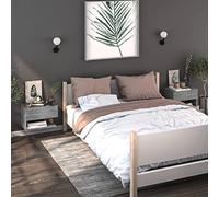 ZQQLVOO Mesillas de noche de pared, 2 unidades, color gris, madera Sonoma, mesa auxiliar, mesita de noche, mesita de noche, mesita de noche, mesita de noche, mesilla de noche, para dormitorio, salón