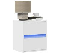 ZQQLVOO Mesillas de noche de pared con luces LED 2 Uds. Blanco Bedside Table Mesilla de noche para dormitorio salón