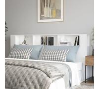 ZQQLVOO Mueble cabecero Blanco Brillante Wall Mounted Headboard with Storage, 3 Shelves Bed Headboard Organizer, Plywood Bedroom Furniture for Additional Storage Space