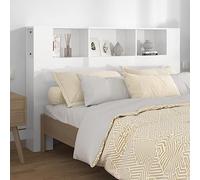 ZQQLVOO Mueble cabecero Blanco Brillante Wall Mounted Headboard with Storage Shelves, Bedroom Furniture Organizer, Plywood Construction for Stability and Moisture Resis