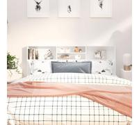 ZQQLVOO Mueble cabecero Blanco Wall Mounted Bed Headboard with Storage Shelves, Modern Plywood Bedroom Organizer for Books and Decor, Durable and Stable Design 180x19x1