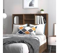ZQQLVOO Mueble cabecero marrón Roble Wall Mounted Bed Headboard with Storage Shelves, Modern Plywood Bedroom Organizer for Books and Decor, Durable and Stable Design 10