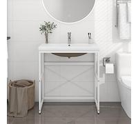 ZQQLVOO Mueble de baño con lavabo de hierro blanco
