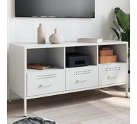 ZQQLVOO Mueble de TV blanco aparador sala de estar tv gabinete tv tablero TV mesa 100,5 x 39 x 50,5 cm acero