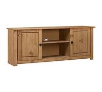 ZQQLVOO Mueble de TV de pino macizo con 2 puertas y compartimentos, diseño retro rústico para sala de estar, 120 x 40 x 50 cm, madera maciza de pino Panamá