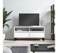 ZQQLVOO Mueble para TV color blanco, mesa de alta fidelidad con cajones, 100 x 34,5 x 44,5 cm, madera