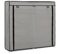 ZQQLVOO Mueble Zapatero Organizador con Funda de Tela Gris 115x28x110 cm, Estructura 5 Niveles Capacidad 10 Pares de Zapatos, Cubierta no Tejida con Cremallera protección Anti-Polvo,