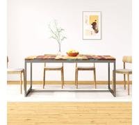 ZQQLVOO Muebles de salón mesa consola mesa alta mesa mesa de comedor madera maciza y acero 180 cm adecuado para cocina, comedor, sala de estar y oficina