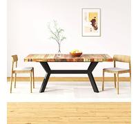 ZQQLVOO Muebles de salón mesa consola mesa de comedor madera maciza y estructura de acero 180 cm adecuado para cocina, comedor, salón y oficina