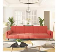 ZQQLVOO SAMS - Sofá cama con respaldo ajustable y funda de terciopelo - Sofá cama plegable para invitados, 2 plazas con patas de metal y marco de madera, incluye dos almohadas