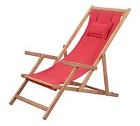 ZQQLVOO Silla de playa plegable de tela y marco de madera roja, sillas de comedor al aire libre, sillas de exterior para patio, patio, jardín, patio