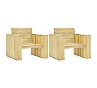ZQQLVOO Sillas de jardín 2 piezas. 89 x 76 x 76 cm madera de pino impregnada, sillas de comedor para exteriores, sillas para exteriores, sillas para patio, terraza, jardín, patio