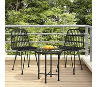 ZQQLVOO Sillas de jardín 2 unidades, color negro, 48 x 62 x 84 cm, ratán sintético, sillas de comedor para exteriores, sillas de exterior para patio, terraza, jardín, patio