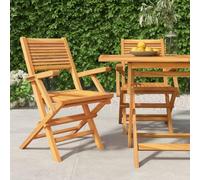 ZQQLVOO Sillas de jardín 2 unidades, plegables, 55 x 62 x 90 cm, madera maciza de teca, asientos para el jardín, sillas de balcón para Lawn Outdoor