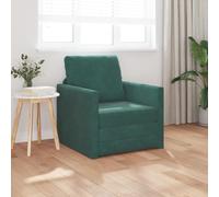 ZQQLVOO Sillón cama 2 en 1 verde oscuro moderno con funda de tela y marco de madera para relajación elegante, 74 x 77 x 81 cm, terciopelo