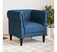 ZQQLVOO Sillón Chesterfield de tela azul clásico Chesterfield sofá para sala de estar de 2 plazas con acolchado y patas de apoyo