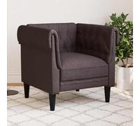 ZQQLVOO Sillón Chesterfield de tela marrón oscuro clásico sofá Chesterfield para salón, 2 plazas con acolchado y patas de apoyo
