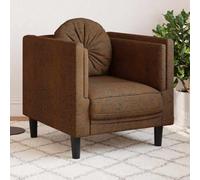 ZQQLVOO Sillón con cojín marrón de piel sintética imitación ante terciopelo sillón con acolchado para salón, sillón de lectura y sillón de televisión