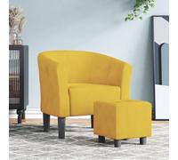 ZQQLVOO Sillón con Taburete Terciopelo Amarillo Sillón Moderno de Terciopelo Suave para Salón y Oficina, Estructura Robusta en Madera, Acolchado Cómodo