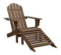 ZQQLVOO Sillón de jardín con reposapiés de madera marrón, sillas de comedor al aire libre, sillas de exterior para patio, patio, jardín, patio