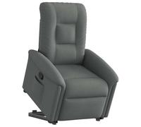 ZQQLVOO Sillón de relax con ayuda para levantarse, color gris oscuro, de tela, con taburete para balcón, dormitorio
