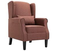 ZQQLVOO Sillón de Tela marrón Sillón Estilo Campestre Acolchado con Almohada Lumbar y Diseño Rústico