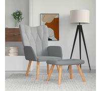 ZQQLVOO Sillón Relax con Taburete Tela Gris Claro Sillón de Relax Moderno con Estructura Estable y Acolchado Confortable para Espacios Elegantes