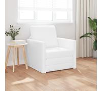 ZQQLVOO Sofá cama de suelo 2 en 1, color blanco, 2 en 1, con acolchado suave, para un ambiente moderno de casa, 74 x 77 x 81 cm, piel sintética