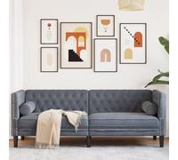 ZQQLVOO Sofá Chesterfield con reposacabezas de 3 plazas, color gris oscuro, de terciopelo, clásico, con funda de terciopelo y cierre de botones para una comodidad elegante