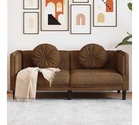 ZQQLVOO Sofá de 2 plazas con cojín de piel sintética marrón imitación ante terciopelo sillón con acolchado para salón, sillón de lectura y sillón de televisión