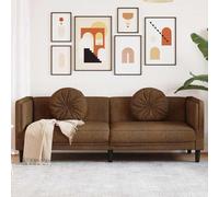 ZQQLVOO Sofá de 3 plazas con cojín de piel sintética marrón imitación ante terciopelo sillón con acolchado para salón, sillón de lectura y sillón de televisión