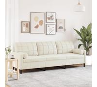 ZQQLVOO Sofá de 3 plazas con cojines decorativos de terciopelo crema de 2 plazas con estructura de metal y fundas extraíbles para salón, 210 cm, terciopelo