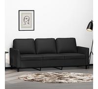 ZQQLVOO Sofá de 3 plazas de piel sintética duradera, diseño moderno para salón con estructura de metal resistente, cómodo asiento para relajarse, leer y ver la televisión