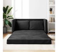 ZQQLVOO Sofá de suelo con función de sueño, color negro, moderno sillón con funda de tela y marco de madera para una relajación elegante, 122 x 204 x 55 cm, terciopelo