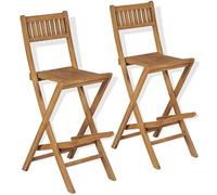 ZQQLVOO Taburete de bar plegable para jardín, 2 unidades, madera maciza de teca, sillas de comedor al aire libre, sillas para exteriores, para patio, patio, jardín, patio