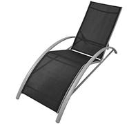 ZQQLVOO Tumbona de aluminio negra para jardín, para ocio, exterior, jardín, piscina, adecuada para jardín, terraza, patio trasero, piscina