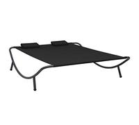 ZQQLVOO Tumbona de relax para jardín, tumbonas para todo tipo de clima, tumbona de jardín, de tela negra, ideal como tumbona de relax para balcón, jardín, terraza, tumbonas