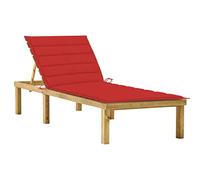 ZQQLVOO Tumbona para exteriores, para todo tipo de climas, para patio, con edición roja, madera de pino impregnada de madera de pino, tumbona de jardín para terraza, terraza y piscina