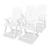 ZQQLVOO Tumbonas de jardín 4 unidades, plástico blanco, muebles de jardín para balcony Deck