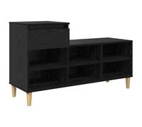 ZQQLVOO Zapatero con espacio de almacenamiento, acabado en roble negro, 102 | madera, cajones, compartimento grande, banco, diseño rústico, fácil de limpiar