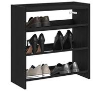 ZQQLVOO Zapatero de Madera Contrachapada Negro 60x25x62 cm con Estantes - Organizador de Almacenamiento para Zapatos y Espacios Pequeños - Mueble de Entrada con Superficie Lisa