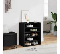 ZQQLVOO Zapatero de Madera Contrachapada Negro 60x35x70 cm con 5 Estantes, Organizador de Calzado y Mueble de Almacenamiento, Estructura Robusta y Fácil Montaje en Pared o Suelo