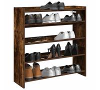 ZQQLVOO Zapatero de Madera Contrachapada Roble Ahumado 80x25x81 cm con Estantes, Organizador de Entrada para Almacenamiento de Calzado, Mueble de Pasillo Estable y Resistente